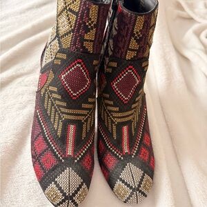 Rampage Red and Gold Ankle Booties